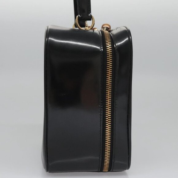 GUCCI Vanity Bamboo Pouch Enamel 2way Black - Picture 5 of 16